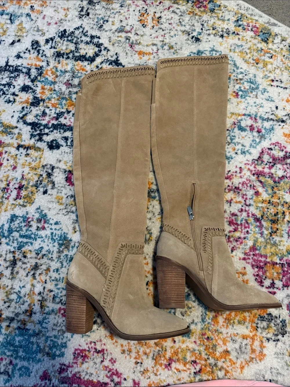 Tall Women's Beige Suede Knee-High Boots Vince camuto new